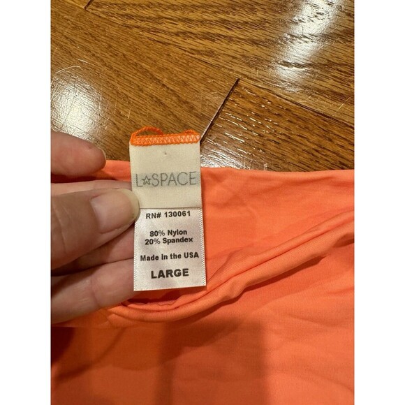 L Space Bright Orange Bikini Bottom Large Side Cutout Details - Picture 2 of 3